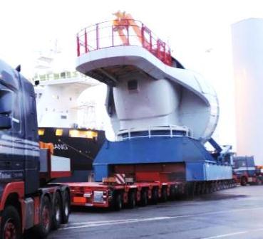 Mammoet transports 420 tons nacelle on NICOLAS MHD G II