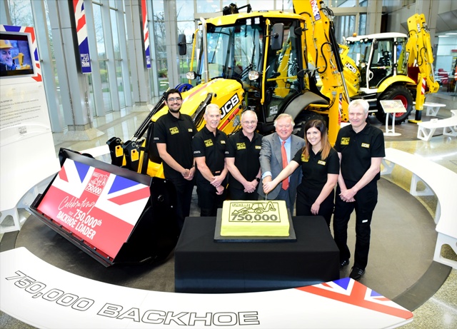 Historic day as 750,000th Backhoe Rolls off JCB production line