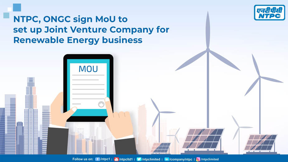NTPC in pact with ONGC to set up Joint Venture Company for Renewable Energy Business