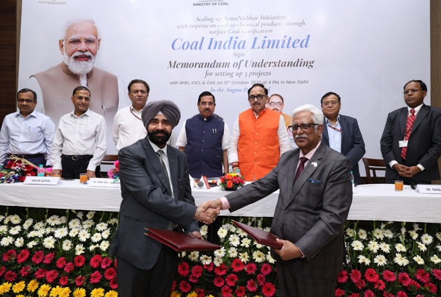 BHEL signs MoU with CIL & NLCIL for Coal Gasification business