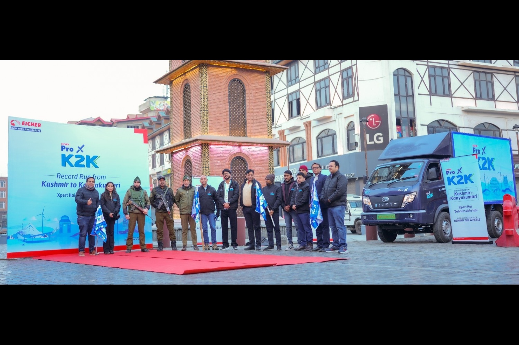 Eicher Pro X EV Sets India Book of Records with First Fully Loaded Kashmir–Kanyakumari Electric Truck Run