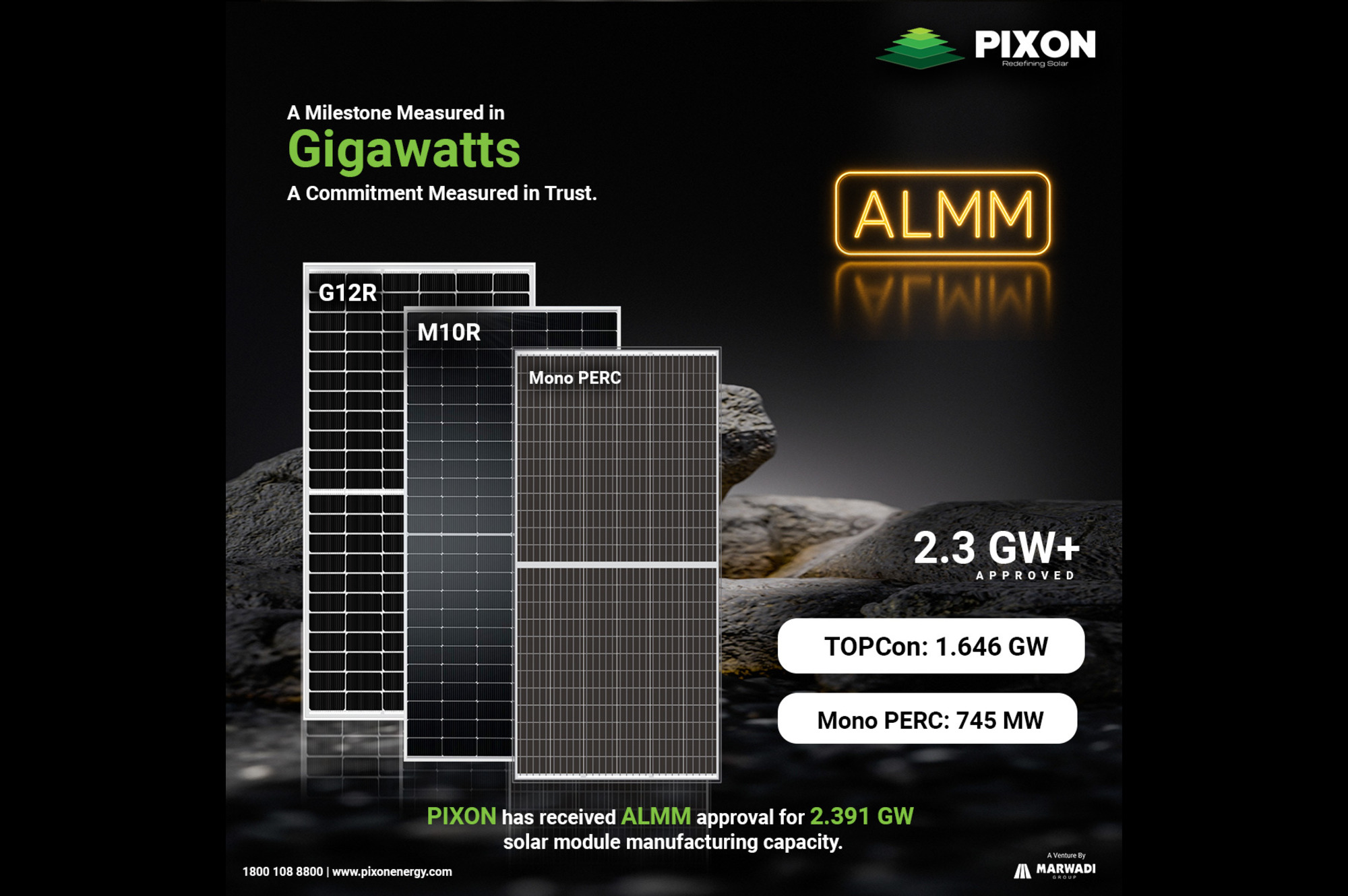 PIXON Receives ALMM Approval for 2.391 GW Solar Module Manufacturing Capacity